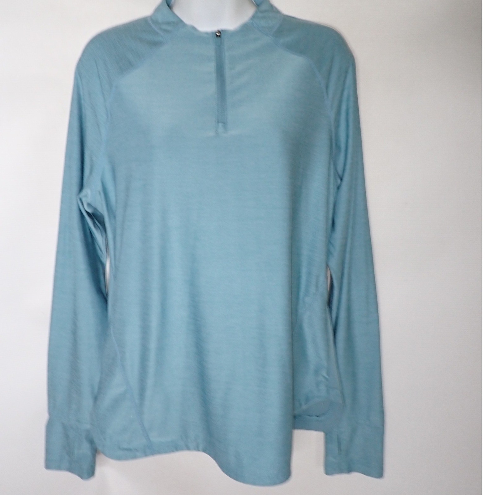 Baleaf Womens Aqua Blue Sun Shirt Quarter Zip Upf 50+ Athletic Pullover L